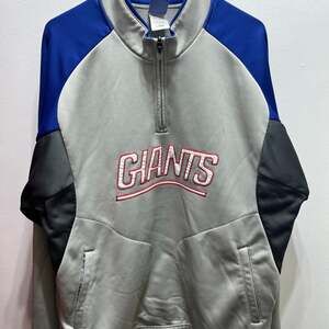 New York Giants Football NFL Reebok Team 1/4 Zip Pullover Jacket L
